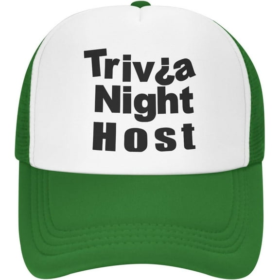 Trivia Night Host Hat Adjustable Mesh Baseball Cap Funny Trucker Hats for Men Women