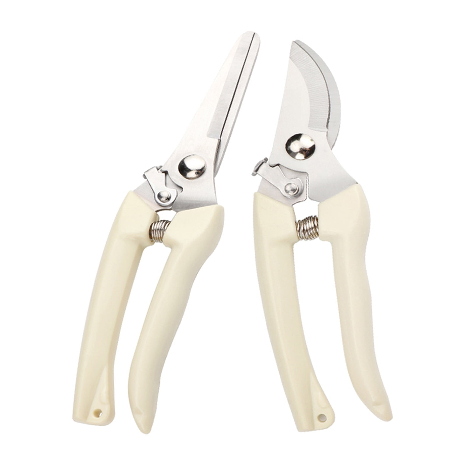 2-Pack Stainless Steel Gardening Scissors & Pruning Shears Set - Titanium Coated Blades With Safety Lock