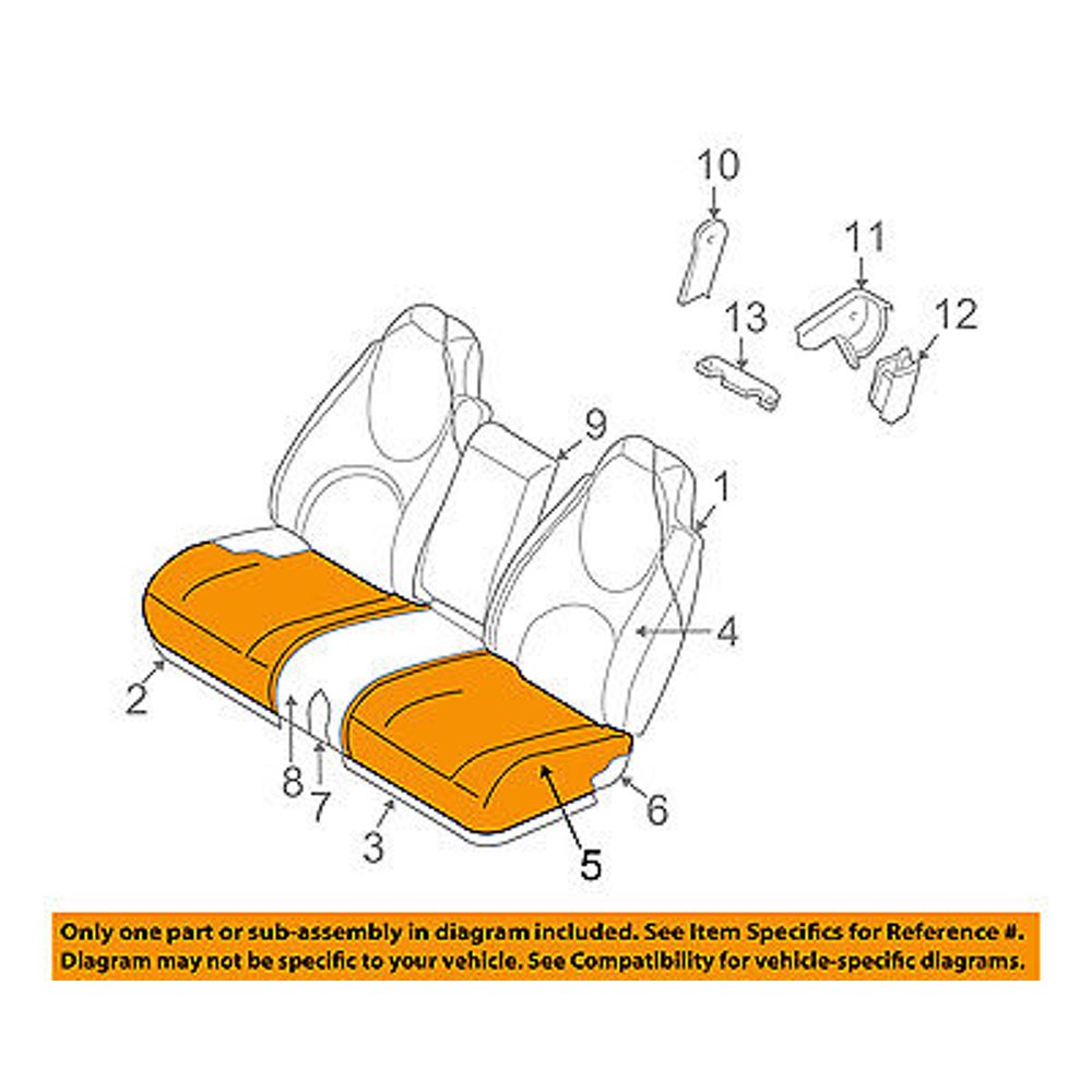 Dodge CHRYSLER OEM 0203 Durango Front SeatCushion Bottom Cover Left