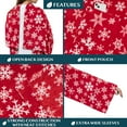 thumbnail image 3 of PAVILIA Wearable Blanket with Sleeves for Adult Women Men, Cozy Fleece Warm Wrap Throw Blanket with Arms, Pocket, Gifts for Christmas, Wife, Red Snowflake, 3 of 8