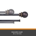 thumbnail image 5 of Kenney® Birkin 5/8" Fast Fit? Easy Install Decorative Window Double Curtain Rod, 66-120", Oil Rubbed Bronze, 5 of 6