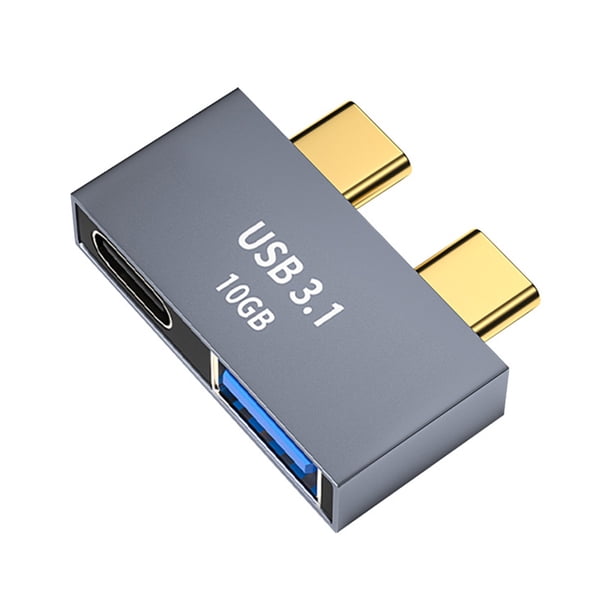 Estación acoplamiento USB C HUB para MacBook Thunderbolt 3 Dual Type-C Adapter (C)