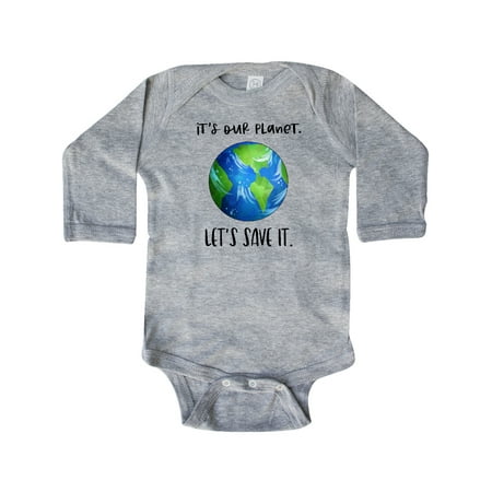 

Inktastic It s Our Planet Let s Save It Earth Day Gift Baby Boy or Baby Girl Long Sleeve Bodysuit