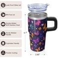 thumbnail image 3 of Butterfly 20 oz Stainless Steel Tumbler with Handle and Straw – Insulated Travel Cup with Sliding Lid, 360° Full Wrap Printed Mug for Home, Outdoor & Sports Use, Spring, 3 of 6