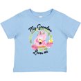 thumbnail image 3 of Inktastic Baby Flamingo My Grandma Loves Me with Flower Wreath Boys or Girls Baby T-Shirt, 3 of 5