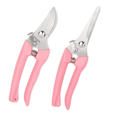Charext Premium pruning shears,  garden scissors, lightweight plant clippers, 2 pack, pink