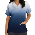 thumbnail image 1 of Blouses Médicales pour Femmes Manches Courtes Col en V Uniforme Imprimé Poches Blouse Infirmière Liquidation, 1 of 5
