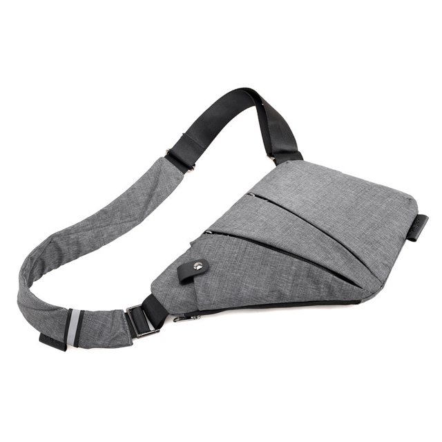 Bolsa de pistola de almacenamiento digital Bolsa de lona para hombre Bolsa de cintura deportiva cruzada Bolsa antirrobo de un hombro con ajuste multifuncional, hombro izquierdo gris oscuro, 25 * 30 cm ZefeiWu 8390605363252