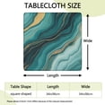 thumbnail image 2 of Teal Gold Marble Pattern Square Fitted Tablecloth with Elastic Edge,Square Table Cover,Washable Elastic Table Cover for Home Kitchen Party Decor 34"x34", 2 of 6