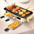 thumbnail image 6 of Miserwe non-smoking electric grill, equipped with a three-layer cheese tray and an oil filter, with a detachable non-stick frying pan, portable grill, electric grill, with grill tray and grill net, 6 of 8