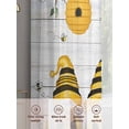 thumbnail image 6 of Yellow Bees Gnomes Sheer Curtains 54 Inch Length 2 Panels for Living Room, Spring Floral Branches Wooden Voile Kitchen Curtain Set, Luxury Privacy Drapes Window Treatment for Bedroom, 6 of 7