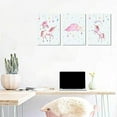 thumbnail image 6 of Cartoon Unicorn Wall Decor for Girls Bedroom Canvas Wall Art of Animal Pink Balloon Rainbow Cute Picture Artwork Modern Framed Canvas Prints Painting for Kids Nursery 12x16 inch 3 Pcs, 6 of 7