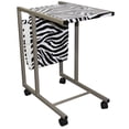 thumbnail image 3 of 24.25" Tall Portable Metal Laptop Cart / Desk, Zebra Print, 3 of 3