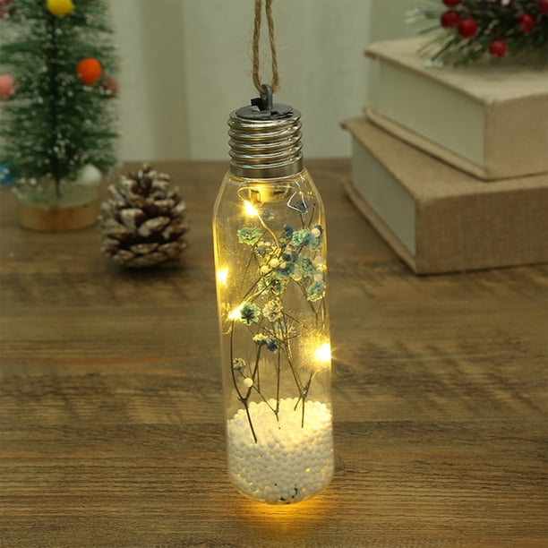 Bombilla colgante navideña | Bola de nieve LED de 16 x 4,5 cm | Adorno multicolor a pilas para el árbol, ideal para decorar el hogar y fiestas