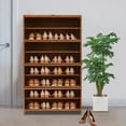 thumbnail image 5 of Bamboo Shoe Organizer Cabinet - 9 Adjustable Shelves (Space Saving Design), 5 of 9