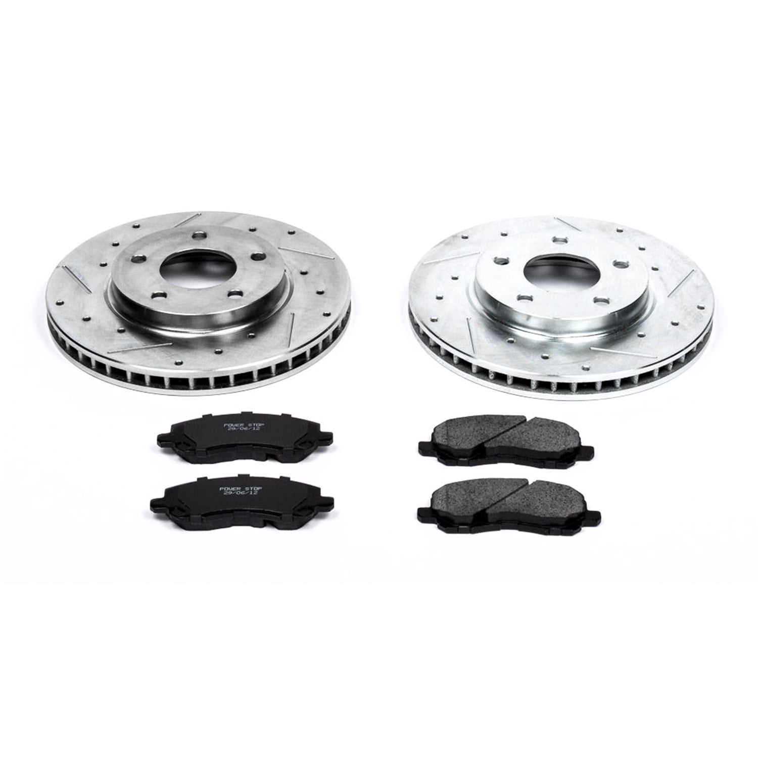 PowerStop Front Z23 Evolution Sport Carbon-Fiber Ceramic Brake Pad and Drilled & Slotted Rotor Kit Fits: DODGE MITSUBISHI Select Models K2992