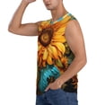 thumbnail image 3 of Picia Deep Yellow Colorful Sunflower mens Cotton Tank Undershirts , Moisture-wicking Ribbed Tanks, Lightweight Cotton Tank Undershirts-Medium, 3 of 8
