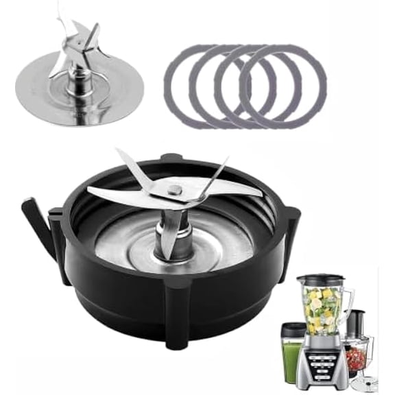 Pro 1200 Blender Blade Replacement Kit for Oster, 6-Piece Repair Set with 6-Prong Blade Jar Base Cap & 4 Gaskets 164160, Durable Mixer Parts for BLSTMB-CBG Series