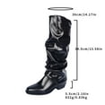 thumbnail image 6 of Miqool Women's Knee High Boots Slip On Pointed Toe Folded Block Heel Boots Comfortable Party Date Dress Boots, 6 of 9