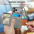 thumbnail image 3 of Allytechgroup 2 in 1 Wallet Case for iPhone 17 Pro, Detachable Magnetic Cover Compatible with Magsafe Premium PU Leather Cards Holder Shockproof Bumper Phone Case for Women Men, Gray, 3 of 9