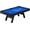 Black + blue tablecloth, variant on 7FT Home Pool Table, Modern Black Wood Finish Billiard Table with 2 Cue Sticks, Balls, Triangle, Chalk & Brush, Complete Set for Game Room, Basement, Office & Apartment, Blue