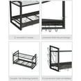 thumbnail image 6 of Hanging Pot Rack, Pot Rack Wall Mounted, 2-Tier Kitchen Pot and Lid Organizer, Wall-Mounted Cookware Holder with 12 Hooks, for Kitchen Storage of Pots, Pans, Utensils, Charcoal Black, 6 of 17