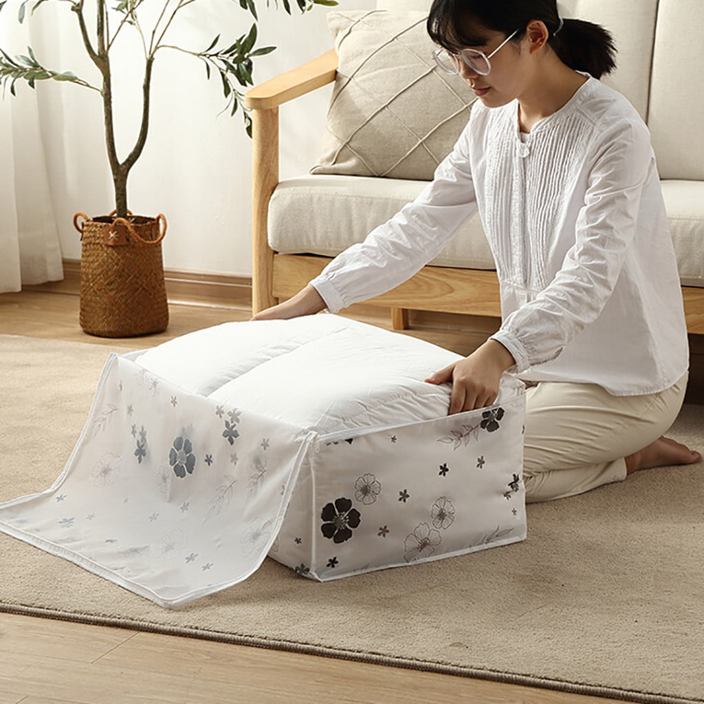 UK Foldable Printed Storage Bag Blanket Clothes Quilt Closet Organizer Box Pouch 