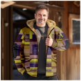 thumbnail image 2 of GXIPO Heavy Thick Flannel Plaid Jacket Sherpa Fleece Lined Hoodies for Men Zip Up Winter Warm Coat Buffalo Zipper Sweatshirt Multicolor L, 2 of 5