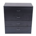 MDF Wood Simple 4Drawer Dresser Black