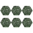 thumbnail image 2 of Bingfone Vintage Green Snakeskin Leather Drinks Coasters With Set Of 6,Suitable For Home Kitchen,Coffee Cup Coasters Home Gift, 2 of 9
