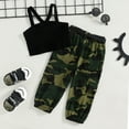 thumbnail image 5 of LYMAYTER Baby Toddler Girls 2 Piece Summer Outfits Halter Tee Shirt Tops Camo Pants Trendy Clothing Sets, 9M-5T Newborn Sleeveless Shirt Jogger Sweatsuits Sets, 5 of 11