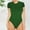 Green, variant on BLTIBY Short Sleeve Bodysuit for Women Round Neck Solid Color Thong Jumpsuit Tummy Control Seamless Shapewear Fashion Bodysuits Green L