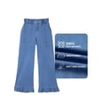 thumbnail image 6 of DOKOTOO Jeans for Women High Waisted Wide Leg Jeans with Ruffle Hem Trendy Stretchy Denim Loose Pants Straight Leg (Plus Sizes Available), 6 of 8