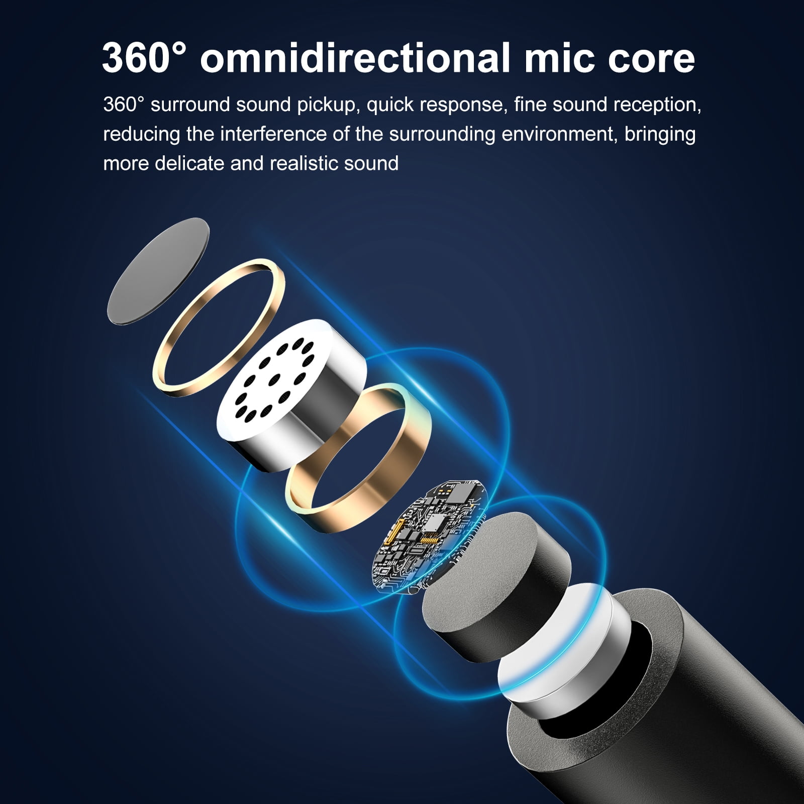 PULUZ Wireless Lavalier Noise Reduction Reverb Microphone for 8-Pin Device, Support Phone
