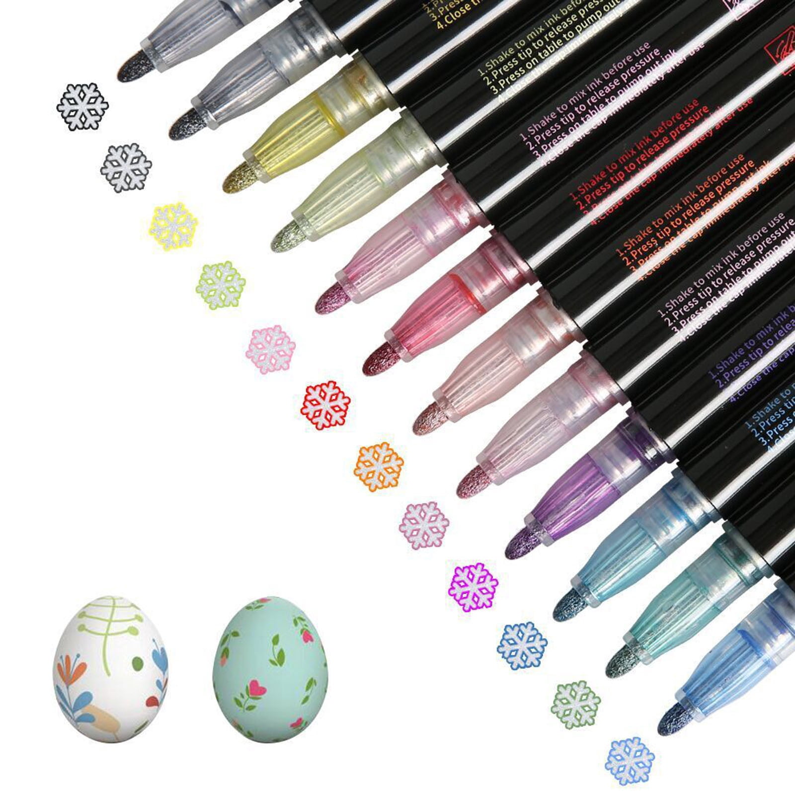 Double Line Pen Color Hand Account Pen Dream Metal Pen Hand-Ed 24 Color Highlighter Marker Pen 10Ml