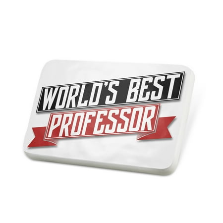 Porcelein Pin Worlds Best Professor Lapel Badge – (The Best Professor In The World)
