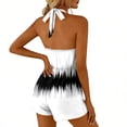 thumbnail image 7 of Women's Halter Romper Floral Print Sleeveless Short Jumpsuit Summer Beach One Piece Backless Loose Fit Jumpsuits XL, 7 of 7