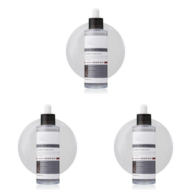 (3-Pack) Black Rice Body Scrub for Gentle Exfoliating Face and Body Dead Skin Cells Removal Pores Cleansing Suitable for All Skin Types Sensitive Skin Deep Cleansing Hydrating Effect 80ml