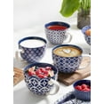 thumbnail image 4 of Coffee Mug Set 4 Piece, 24 Ounce Large Coffee Mug, Giant Soup Mug with Handle, Cereal Latte Ceramic Coffee Mug for Men and Women, Housewarming Wedding Gift, Vintage Blue, 4 of 14