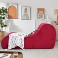 thumbnail image 4 of Lviden Corduroy Chaise Lounge Chair Couch Indoor Boneless Oversized High-Density Sponge Soft Sofa Human Body Curves for Yoga, Red, 4 of 14