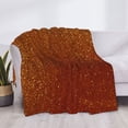 thumbnail image 3 of Naloa Orange Glitter Flannel Fleece Throw Blanket for Bed Couch, Thick Blanket - All Seasons Suitable for Women, Men and Kids-60"x50", 3 of 6