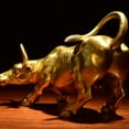 thumbnail image 6 of Feng Shui Fortune Brass Bull Statue, Sculpture Home Decoration Golden Copper Bull Represents Good Luck of Career, 6 of 8