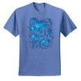 thumbnail image 2 of 3D Blue Skulls Trendy | Mens Fashion Graphic T-Shirt, Vintage Heather Blue, 2XL, 2 of 4