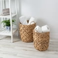 HoneyCanDo Wicker Woven Round Nesting Basket Set of 2 with Handles