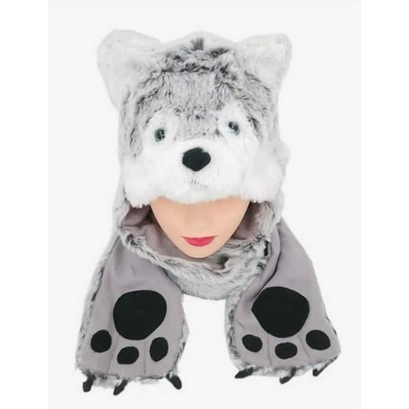 Animal Hat Fancy Costume Warmer Beanie w/ Gloves