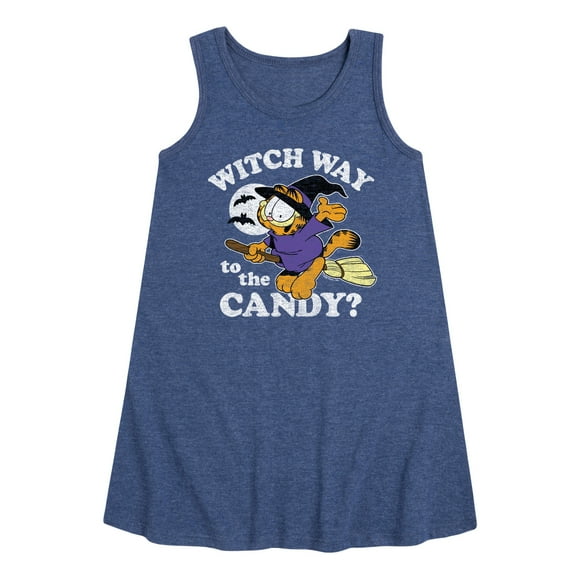 Garfield - Witch Way To The Candy - Toddler and Youth Girls A-line Dress