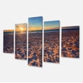 thumbnail image 2 of Trodden Sandy Beach at Sunset - Seashore Canvas Art Print, 2 of 3
