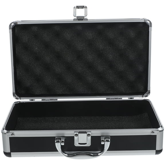 Hemobllo Aluminum Carrying Case - Multifunctional Aluminum Alloy Tool Box with Foam Insert, Universal Metal Tool Briefcase 11x6x3 Inch