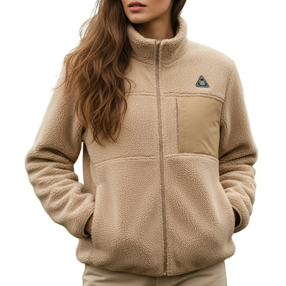 Women's Winter Smart Heated Jacket with 4 Warm Zones Color: Khaki Size: XXL