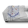 thumbnail image 3 of Lighthouse Soft Flannel Fleece Throw Blanket, Vintage Hand-Drawn Lighthouse Print Typography Stars Waves Branches Lettering, Cozy Plush for Indoor and Outdoor Use, 50" x 60", Multicolor, by Ambesonne, 3 of 6